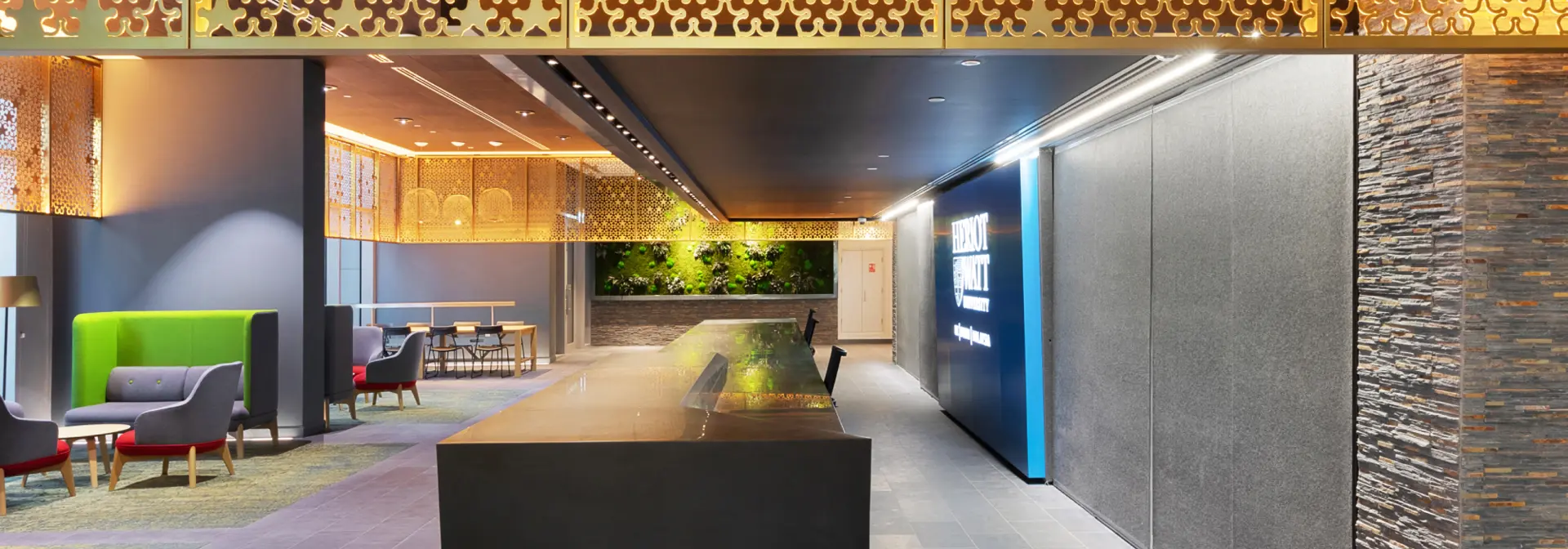Reception on the Heriot-Watt Dubai campus.