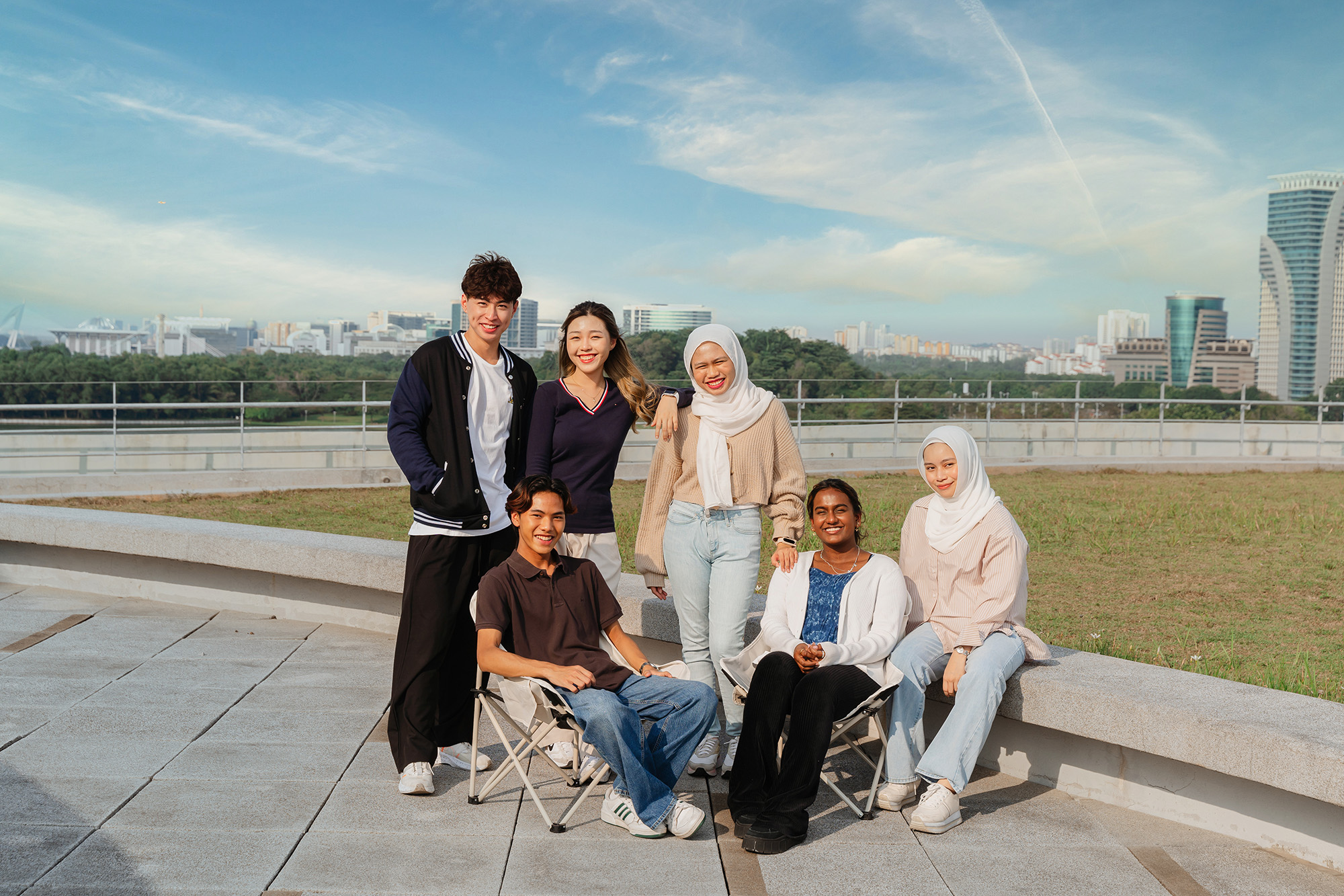 Students on the rooftop of Malaysia campus.